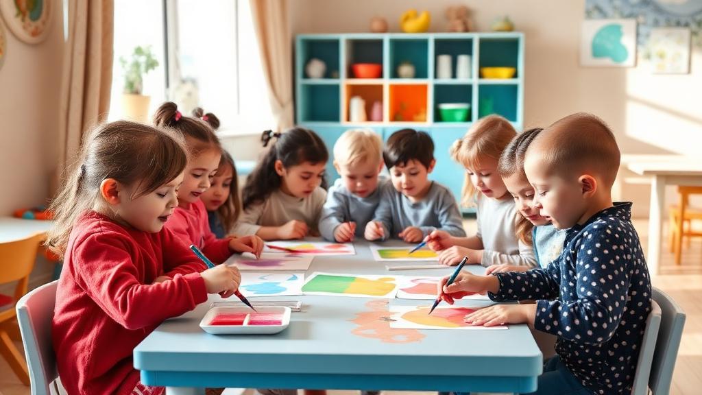 Groupe d'enfants en activité dans un accueil temps libre